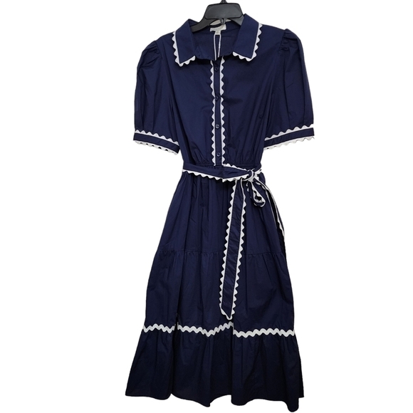 Stellah midi dress with ric rac trim - Picture 2 of 6